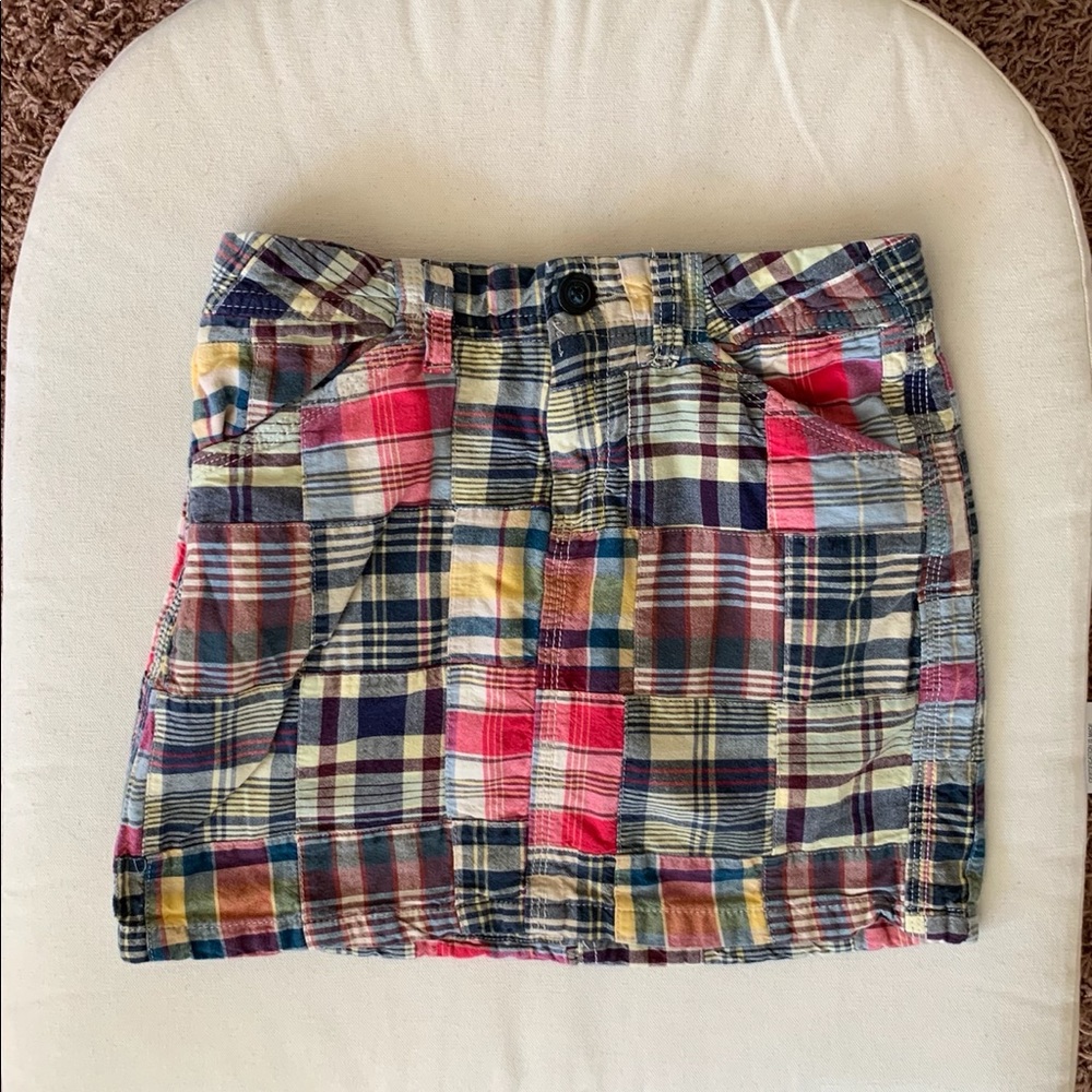 Girls Madras Plaid Mini Skirt